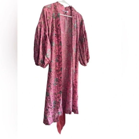 RODNER FIGUEROA Embroidery Floral MIDI Balloon Sleeves Kimono Dress Size M - Picture 11 of 11